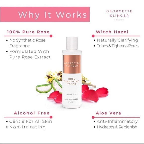 Georgette Klinger Rose Clarifying Toner Full Size, Alcohol Free Promotes Healing - Picture 9 of 9